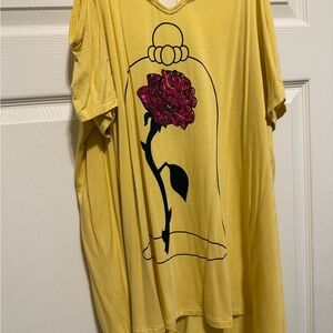 Disney Belle Yellow Rose Graphic Women's Top